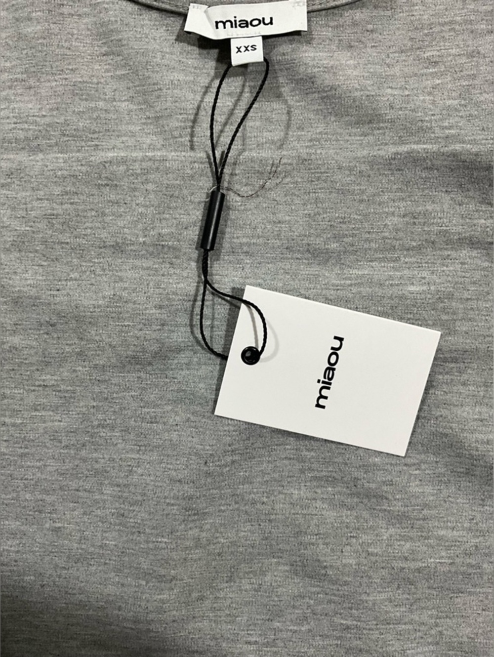 NWT MIAOU Luna Snatch Crop Tank Top Heather Gray Stretch Sculpt Corset Tee XXS - Picture 12 of 12